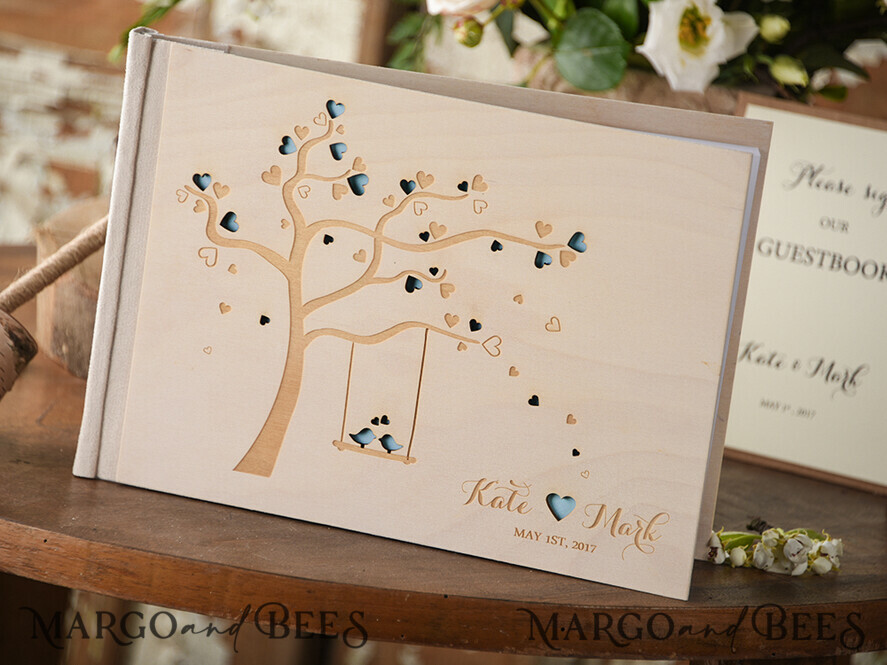 WEDDING GUEST BOOKS Rustic Wooden Engraved PhotoAlbum Presonalised Wedding Guest Book, Boho Instax Wedding Book Wooden Instax Photo Booth Album