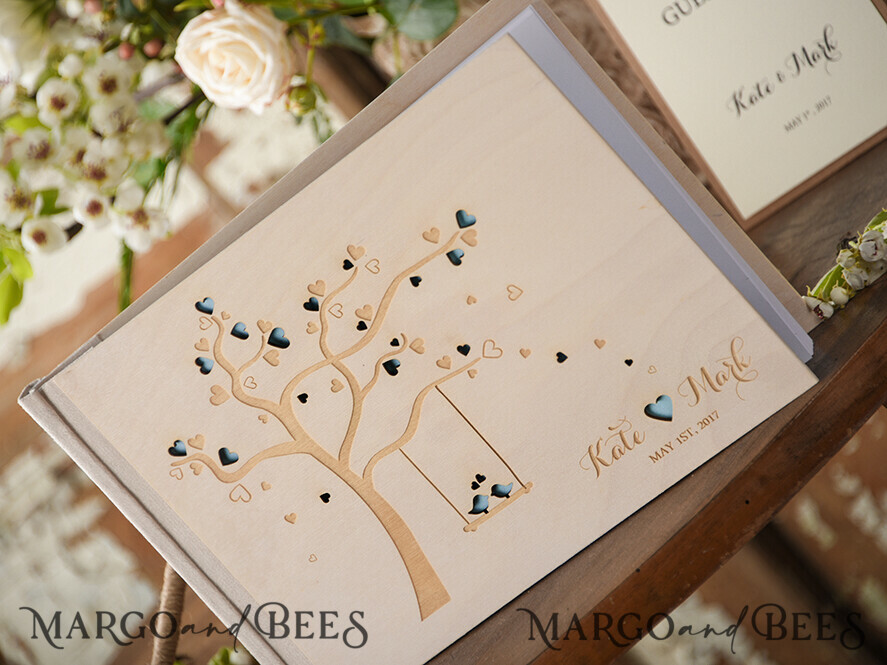 WEDDING GUEST BOOKS Rustic Wooden Engraved PhotoAlbum Presonalised Wedding Guest Book, Boho Instax Wedding Book Wooden Instax Photo Booth Album