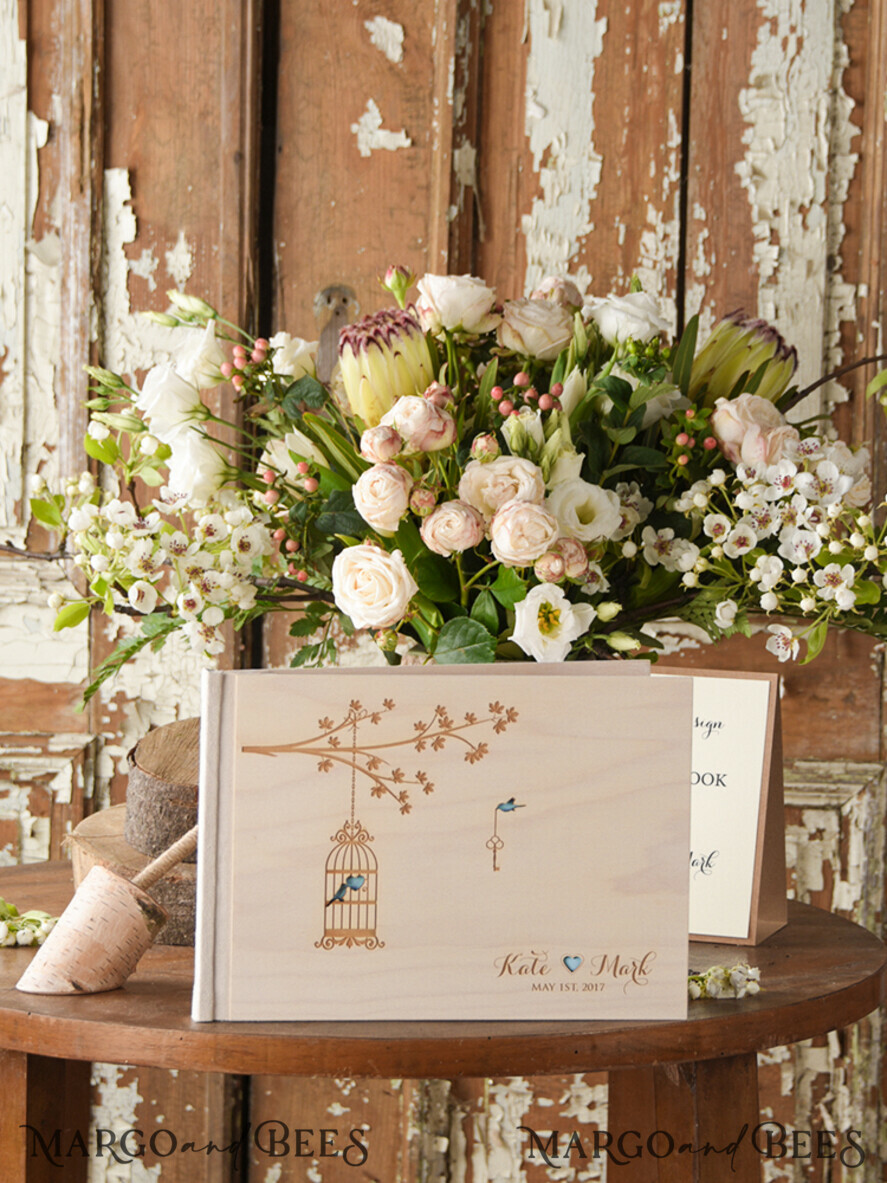 WEDDING GUEST BOOKS Rustic Wooden Engraved PhotoAlbum Wedding guestbook for polaroids, Rustic Instant Photo Book Wood Wedding Photo Guestbook