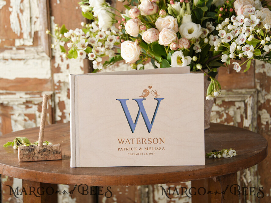 WEDDING GUEST BOOKS Rustic Wooden Engraved PhotoAlbum Custom Wedding Guestbook, Boho Instant Photo Book Wooden Instax Wedding Photo Guestbook