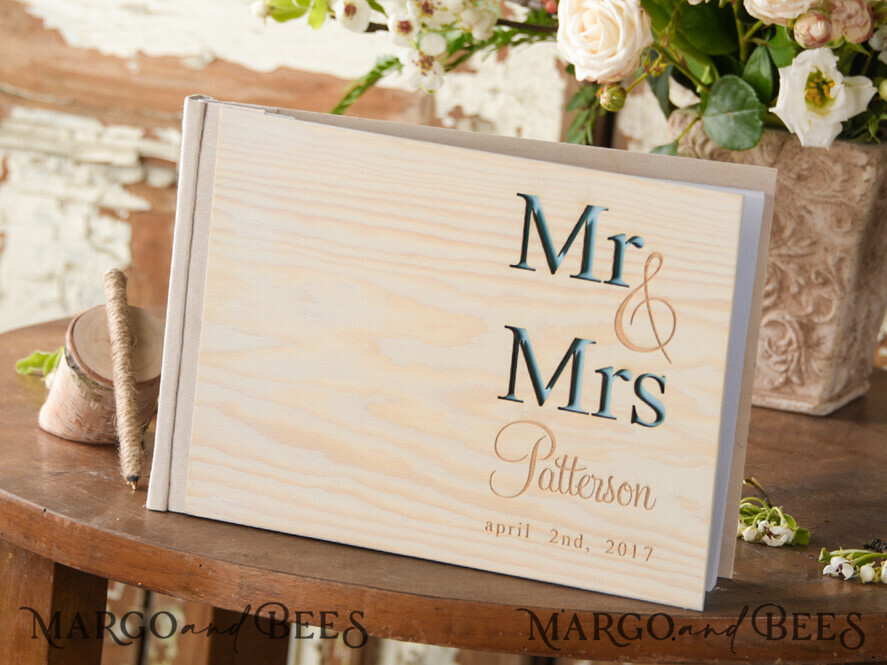 WEDDING GUEST BOOKS Rustic Wooden Engraved PhotoAlbum Presonalised Wedding Guest Book, Boho Instant Photo Book Wooden Instax Wedding Photo Guestbook