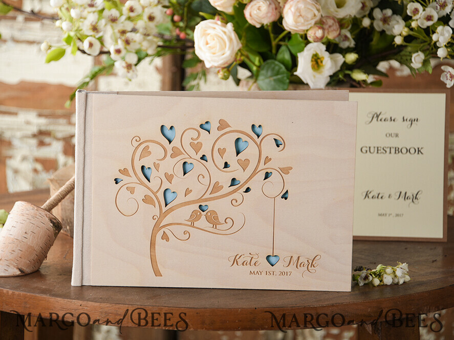 WEDDING GUEST BOOKS Rustic Wooden Engraved PhotoAlbum Preonalised wedding Guestbook, Boho Instant Photo Book Wooden Instax Wedding Photo Guestbook