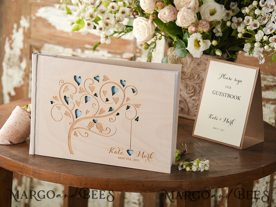 WEDDING GUEST BOOKS Rustic Wooden Engraved PhotoAlbum Preonalised wedding Guestbook, Boho Instant Photo Book Wooden Instax Wedding Photo Guestbook