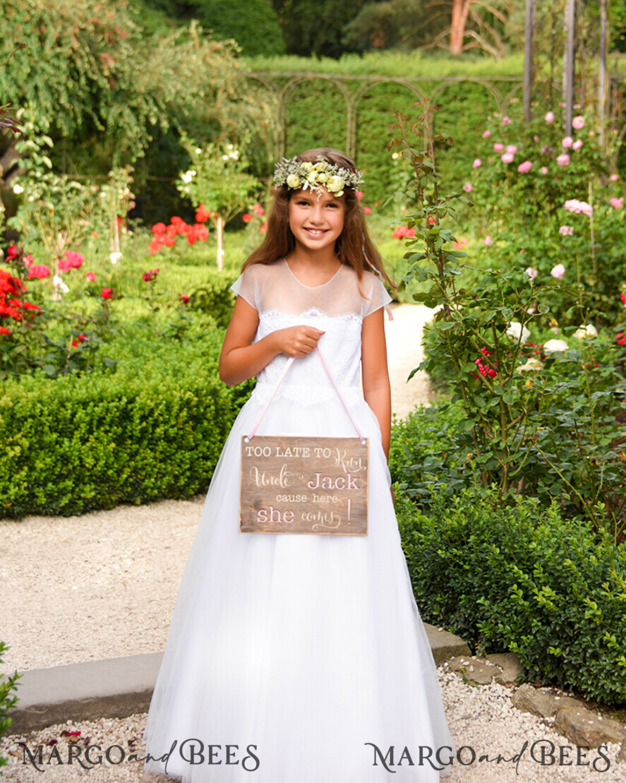 FLOWER GIRL / Page Boy SIGNS rustic Personalised wood wedding sign, Wooden Page boy sign, Wood Engraved flower girl sign, flower girl wedding day sign, rustic wedding decor for flower girl, daddy here comes mummy, here comes the bride