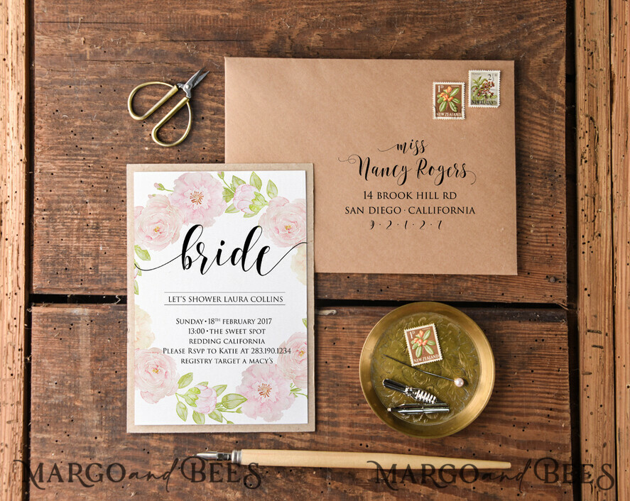 BRIDAL SHOWER INVITATIONS watercolor bridal shower
