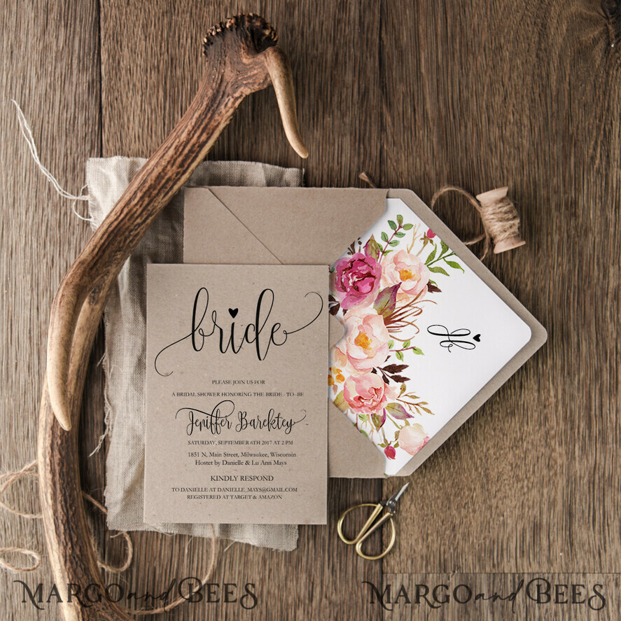 BRIDAL SHOWER INVITATIONS botanical blossom