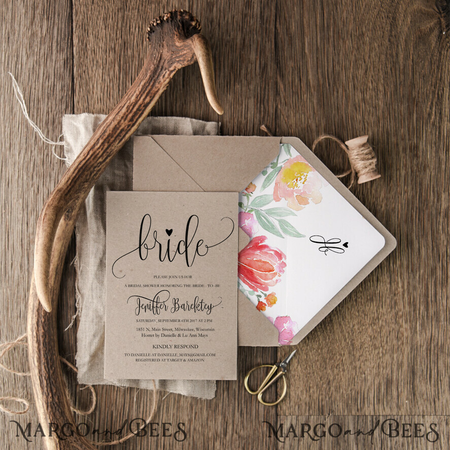 BRIDAL SHOWER INVITATIONS botanical bridal shower