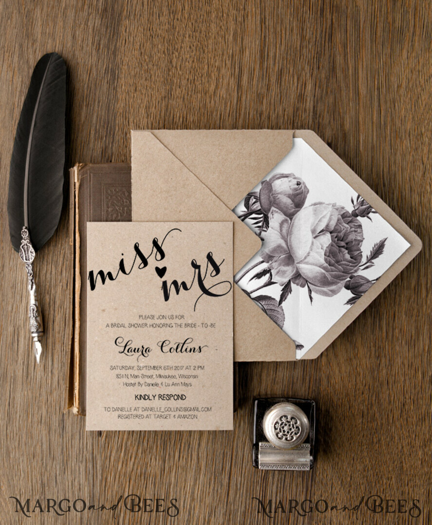 BRIDAL SHOWER INVITATIONS botanical elegant