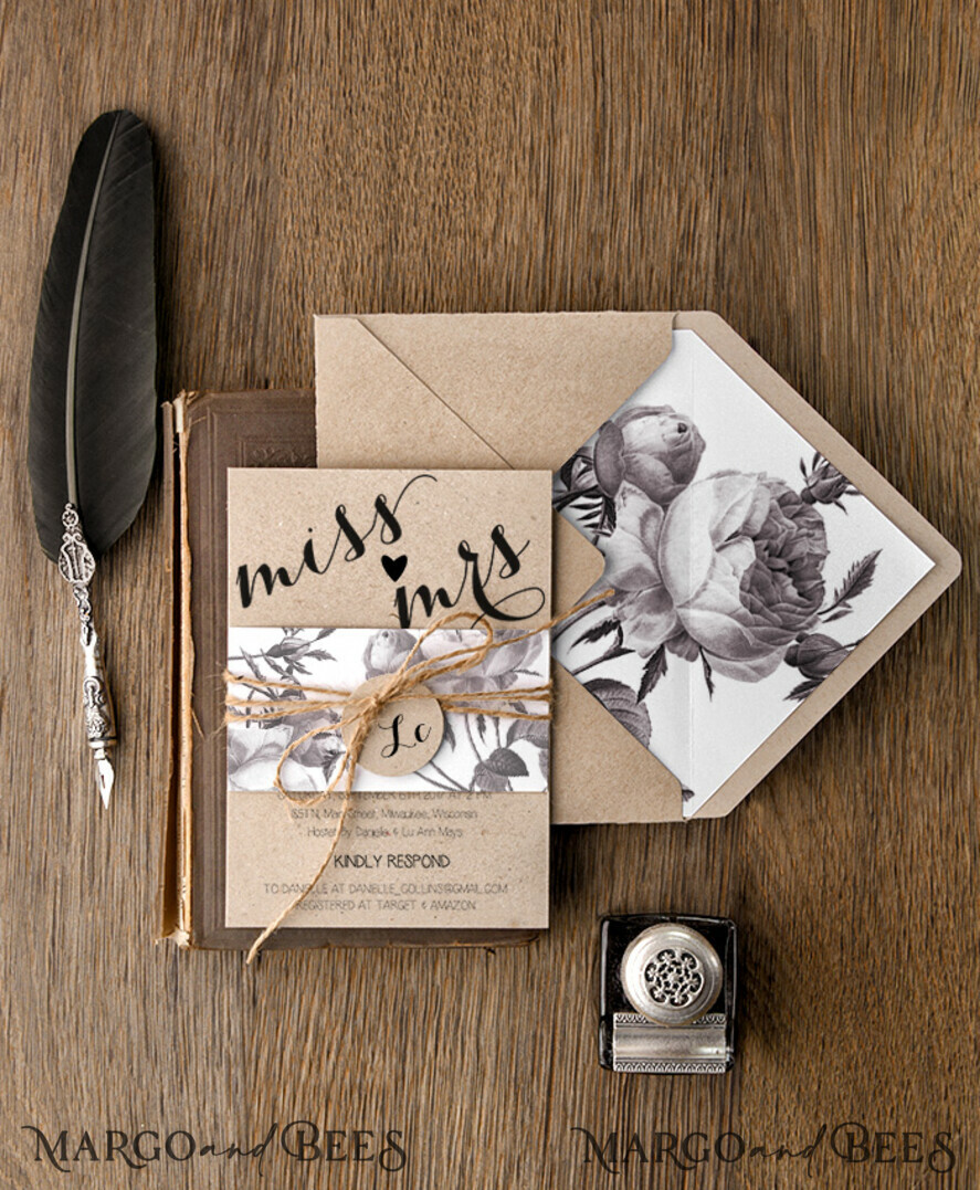 BRIDAL SHOWER INVITATIONS botanical elegant