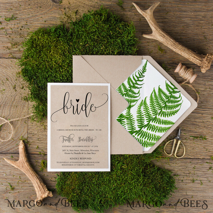 BRIDAL SHOWER INVITATIONS botanical elegant