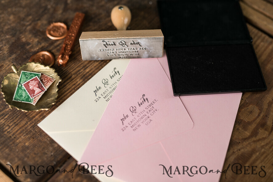 custom stamp, wedding stamp