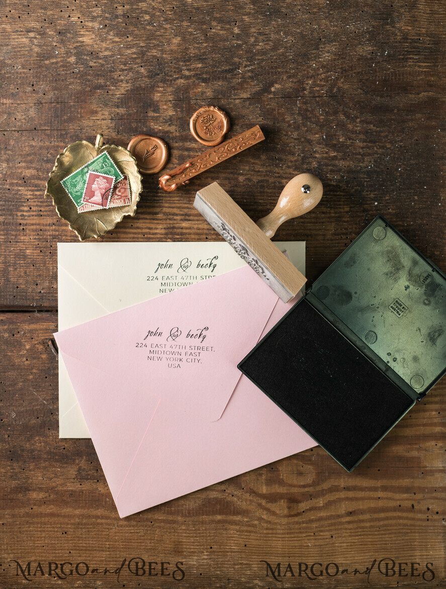 custom stamp, wedding stamp