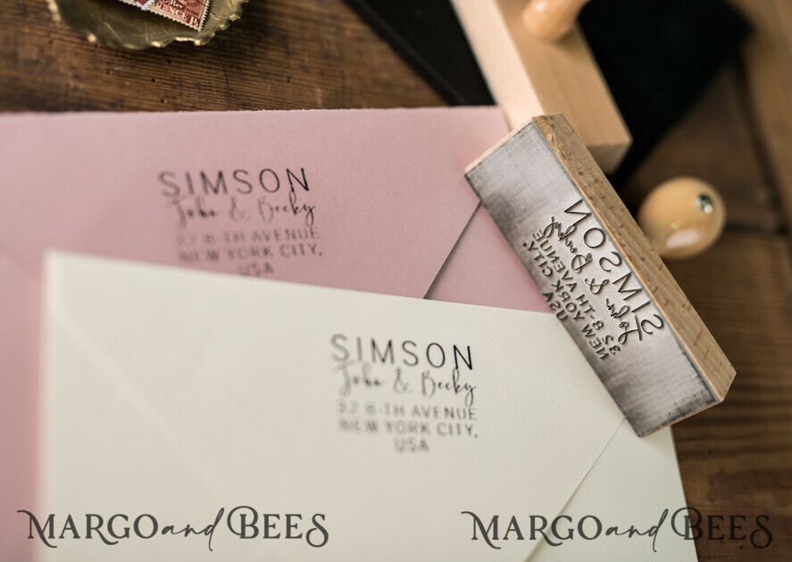 custom stamp, wedding stamp