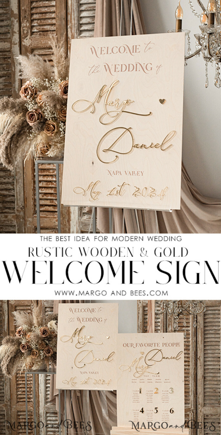 TABLE PLANS AND WEDDING WELCOME SIGNS rustic rustic wood & Gold Wedding Welcome Sign, Boho Golden Wedding Decor, Personalised Wedding Sign, Wedding Board, Welcome Wedding Board