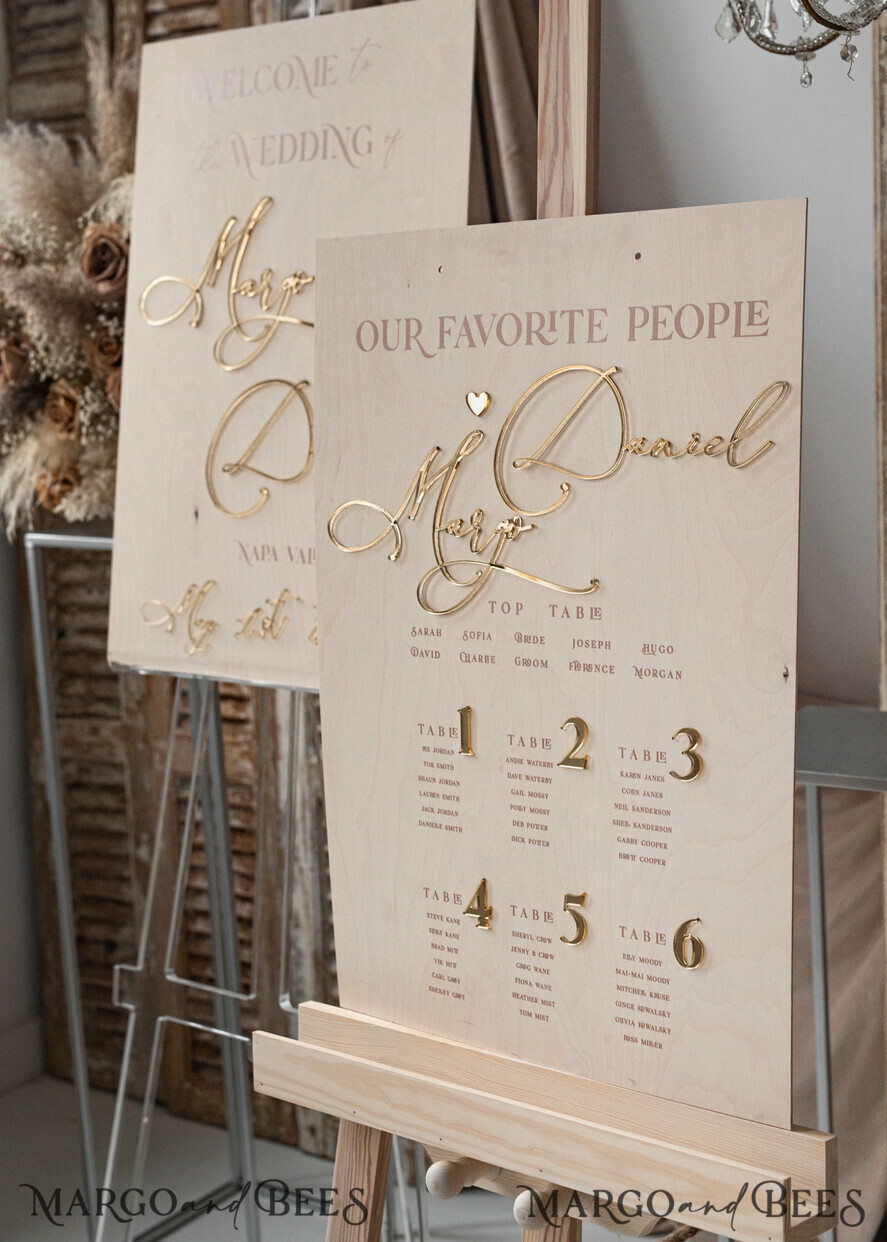 TABLE PLANS AND WEDDING WELCOME SIGNS rustic rustic wood & Gold Wedding Welcome Sign, Boho Golden Wedding Decor, Personalised Wedding Sign, Wedding Board, Welcome Wedding Board