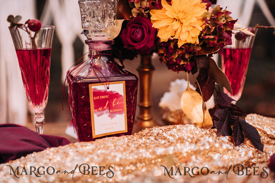 Watercolor prosecco label