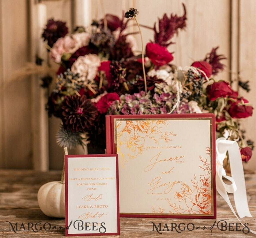 WEDDING GUEST BOOKS Luxury Glamour PhotoAlbum Wedding guestbook for polaroids, Gold Instant Photo Book made Instax Wedding Photo Guestbook
