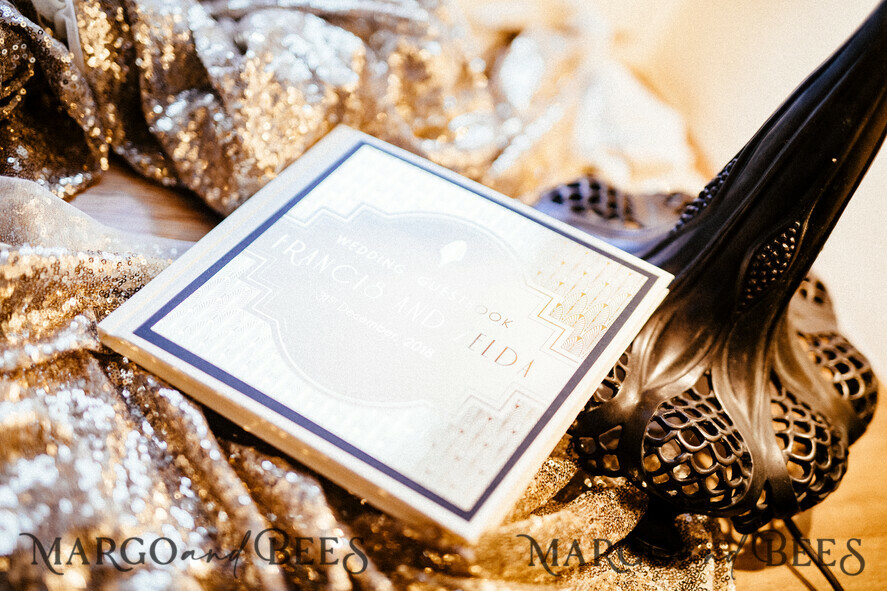 WEDDING GUEST BOOKS Luxury Glamour PhotoAlbum Presonalised Wedding Guest Book, Luxory Glamour Instant Photo Book Gold Glam Instax Wedding Photo Guestbook