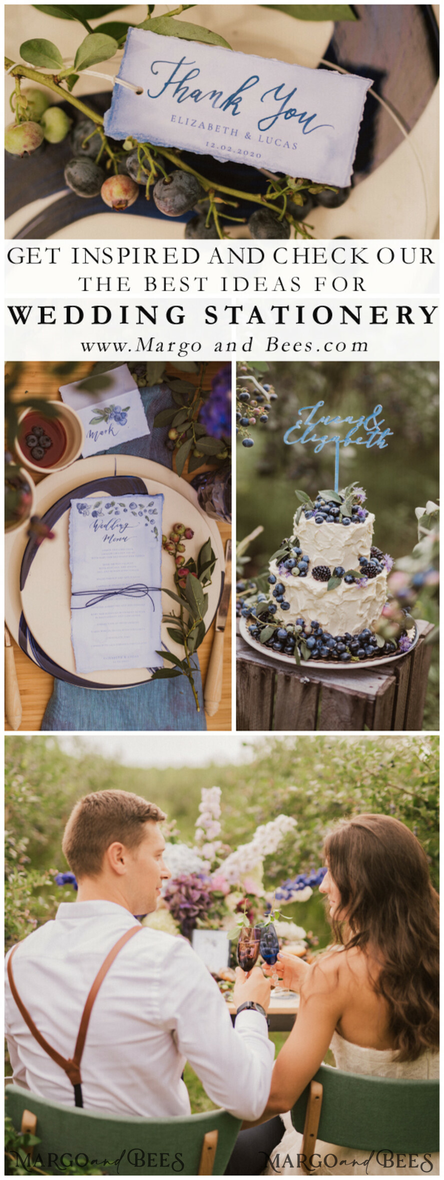 MENU & PROGRAMS romantic Blueberry Wedding Menu, Floral Blue Wedding Menu, Watercolor Blueberries Menu Card, Chic Minimalistic Blueberry and Foliage Wedding Menu, Cute Blueberry Menu