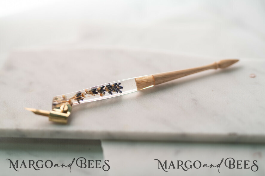 WOODEN PENHOLDERS Wood and resin English Oblique Pen, Handmade resin lavender Wooden Antique Dip Pen, Wood Oblique Calligraphy Pen Holder, perfect gift for her, practicing Quill