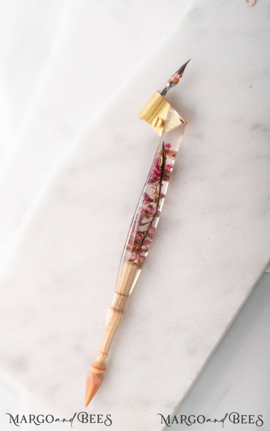 WOODEN PENHOLDERS Wood and resin English Oblique Pen, Handmade resin heather Wooden Antique Dip Pen, Wood Oblique Calligraphy Pen Holder, perfect gift for her, practicing Quill