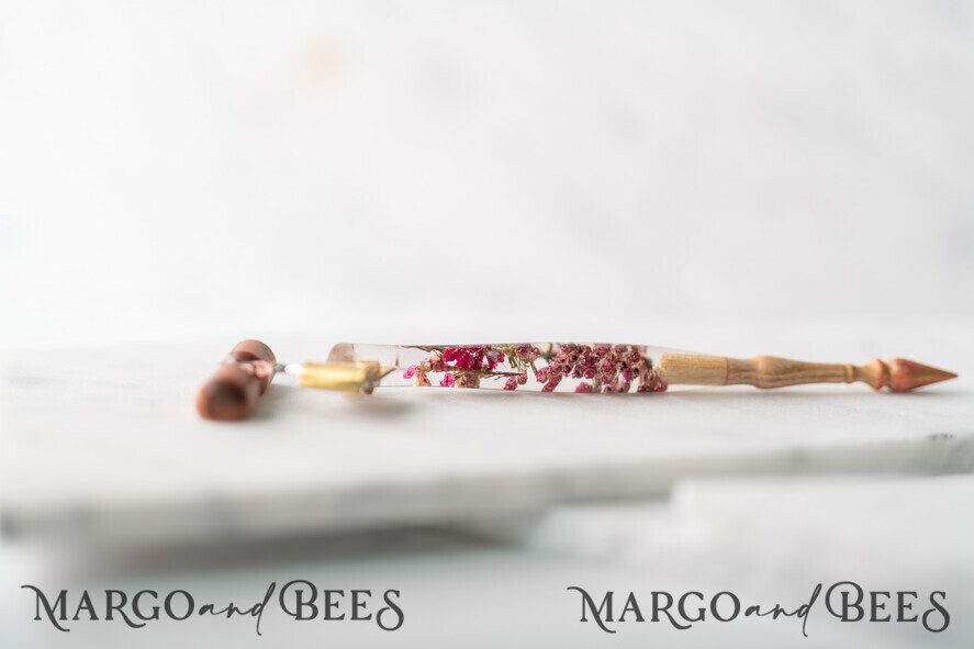 WOODEN PENHOLDERS Wood and resin English Oblique Pen, Handmade resin heather Wooden Antique Dip Pen, Wood Oblique Calligraphy Pen Holder, perfect gift for her, practicing Quill