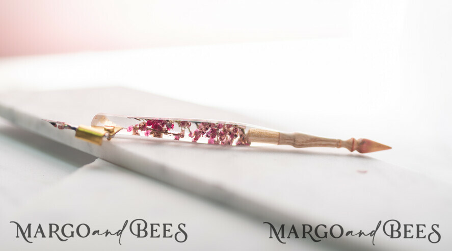 WOODEN PENHOLDERS Wood and resin English Oblique Pen, Handmade resin heather Wooden Antique Dip Pen, Wood Oblique Calligraphy Pen Holder, perfect gift for her, practicing Quill