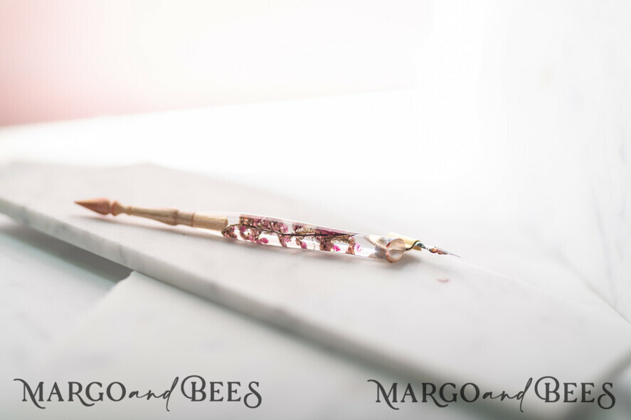 WOODEN PENHOLDERS Wood and resin English Oblique Pen, Handmade resin heather Wooden Antique Dip Pen, Wood Oblique Calligraphy Pen Holder, perfect gift for her, practicing Quill