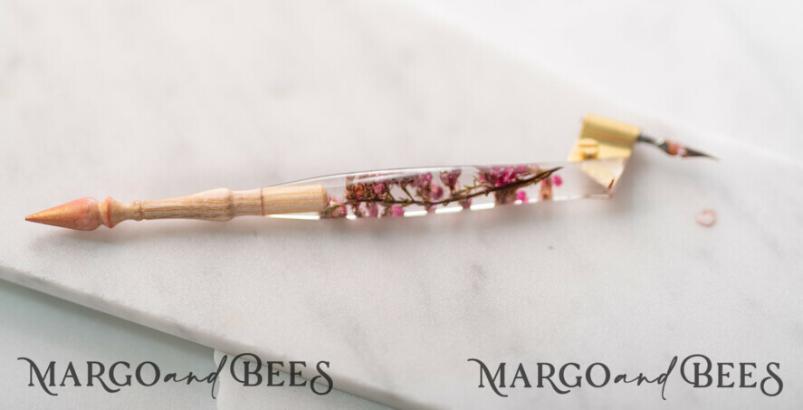 WOODEN PENHOLDERS Wood and resin English Oblique Pen, Handmade resin heather Wooden Antique Dip Pen, Wood Oblique Calligraphy Pen Holder, perfect gift for her, practicing Quill