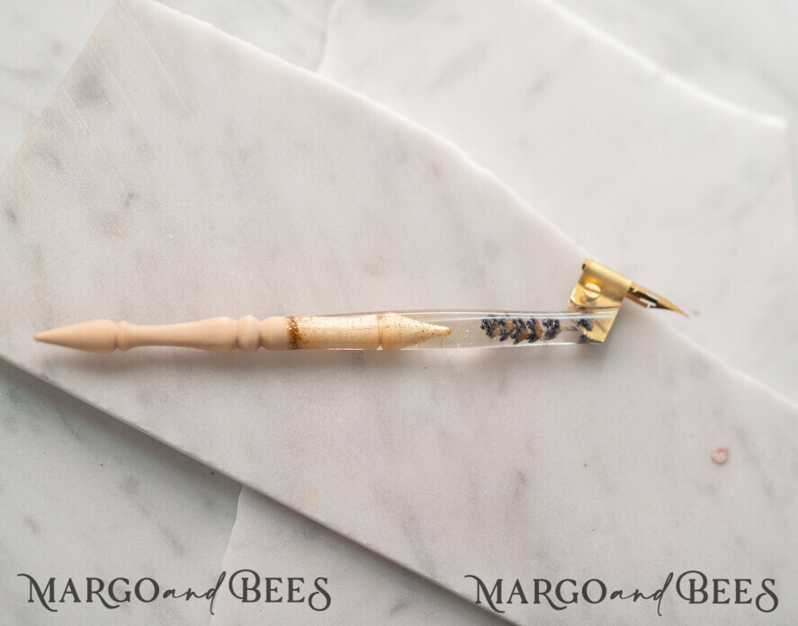 WOODEN PENHOLDERS Wood and resin English Oblique Pen, Handmade resin lavender Wooden Antique Dip Pen, Wood Oblique Calligraphy Pen Holder, perfect gift for her, practicing Quill