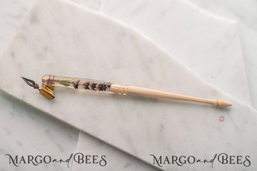 WOODEN PENHOLDERS Wood and resin English Oblique Pen, Handmade resin lavender Wooden Antique Dip Pen, Wood Oblique Calligraphy Pen Holder, perfect gift for her, practicing Quill