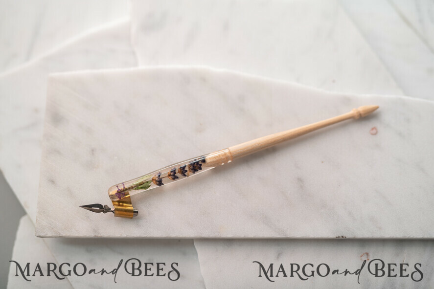 WOODEN PENHOLDERS Wood and resin English Oblique Pen, Handmade resin lavender Wooden Antique Dip Pen, Wood Oblique Calligraphy Pen Holder, perfect gift for her, practicing Quill