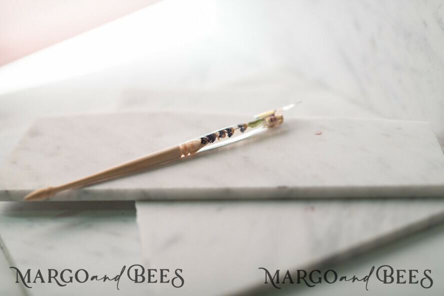 WOODEN PENHOLDERS Wood and resin English Oblique Pen, Handmade resin lavender Wooden Antique Dip Pen, Wood Oblique Calligraphy Pen Holder, perfect gift for her, practicing Quill