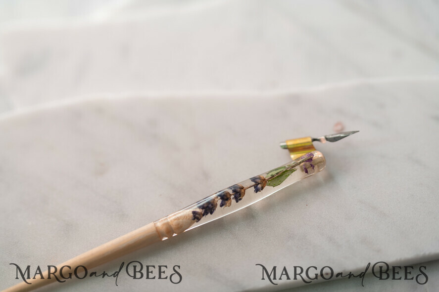 WOODEN PENHOLDERS Wood and resin English Oblique Pen, Handmade resin lavender Wooden Antique Dip Pen, Wood Oblique Calligraphy Pen Holder, perfect gift for her, practicing Quill