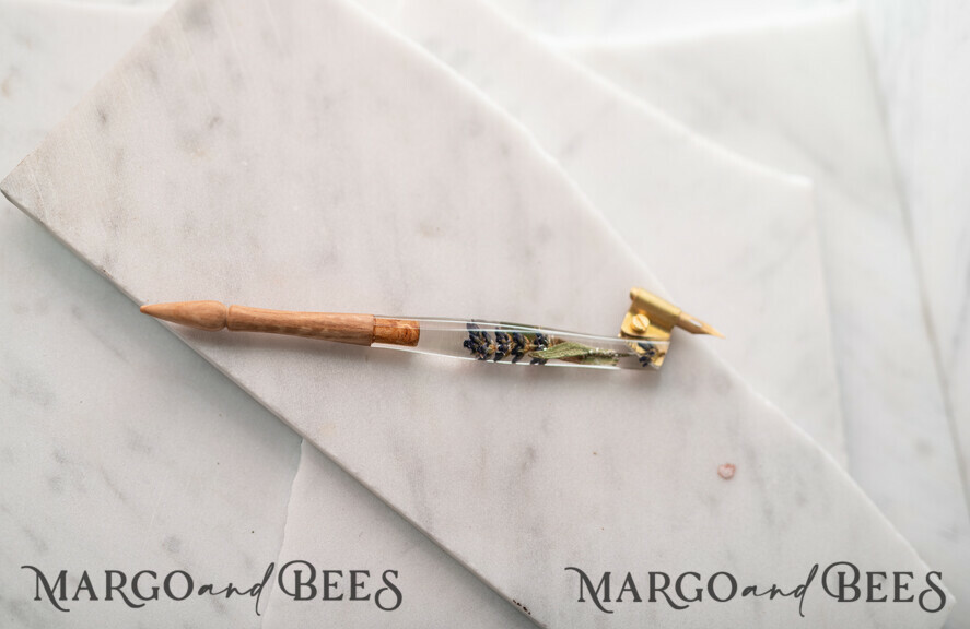 WOODEN PENHOLDERS Wood and resin English Oblique Pen, Handmade resin lavender Wooden Antique Dip Pen, Wood Oblique Calligraphy Pen Holder, perfect gift for her, practicing Quill