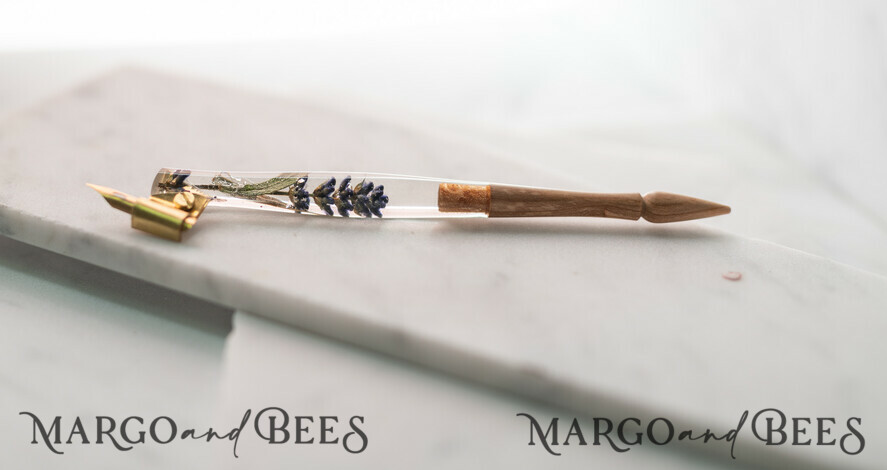 WOODEN PENHOLDERS Wood and resin English Oblique Pen, Handmade resin lavender Wooden Antique Dip Pen, Wood Oblique Calligraphy Pen Holder, perfect gift for her, practicing Quill