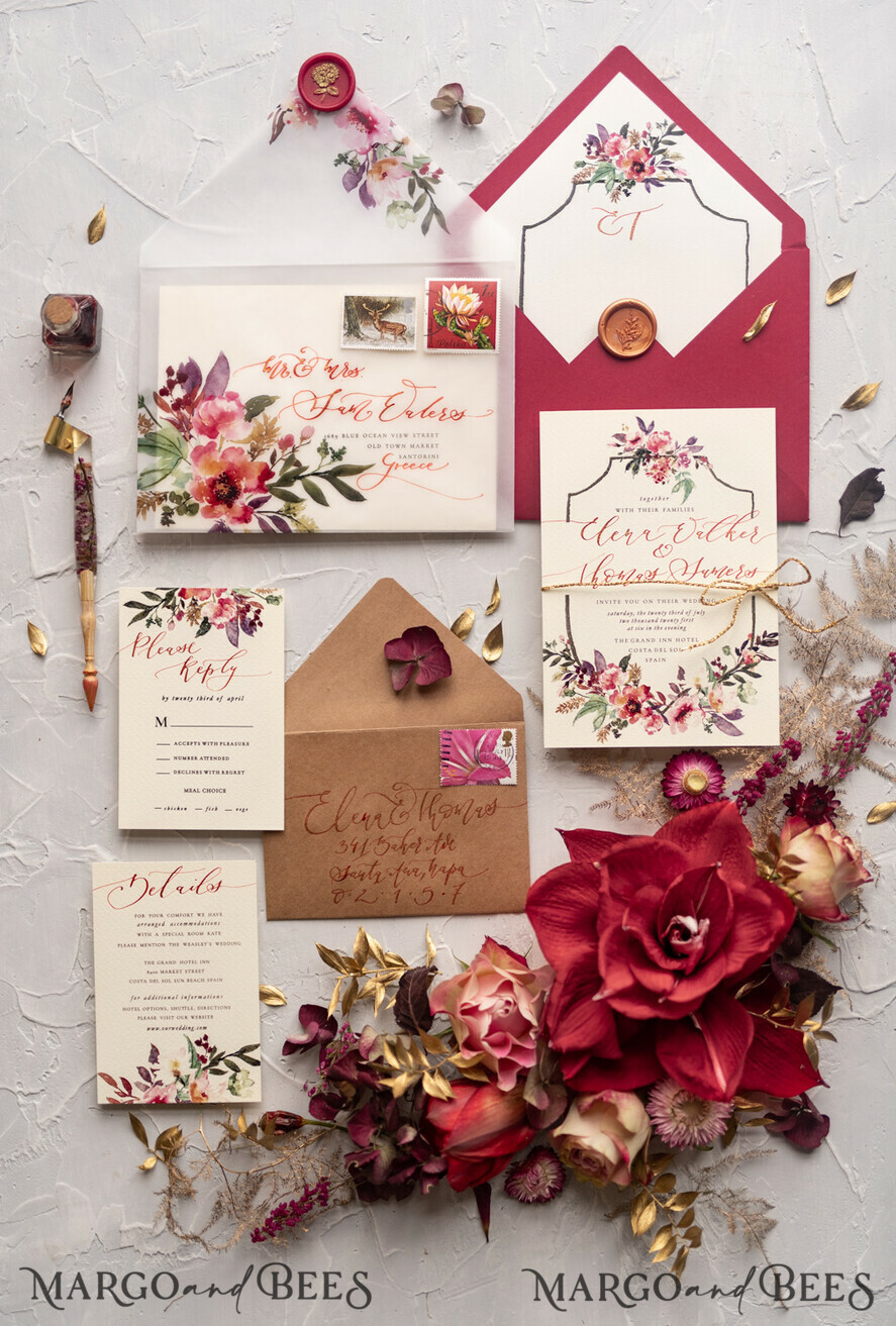 WEDDING INVITATIONS modern calligraphy / fine art Bespoke wedding invitation, unique calligraphy invites