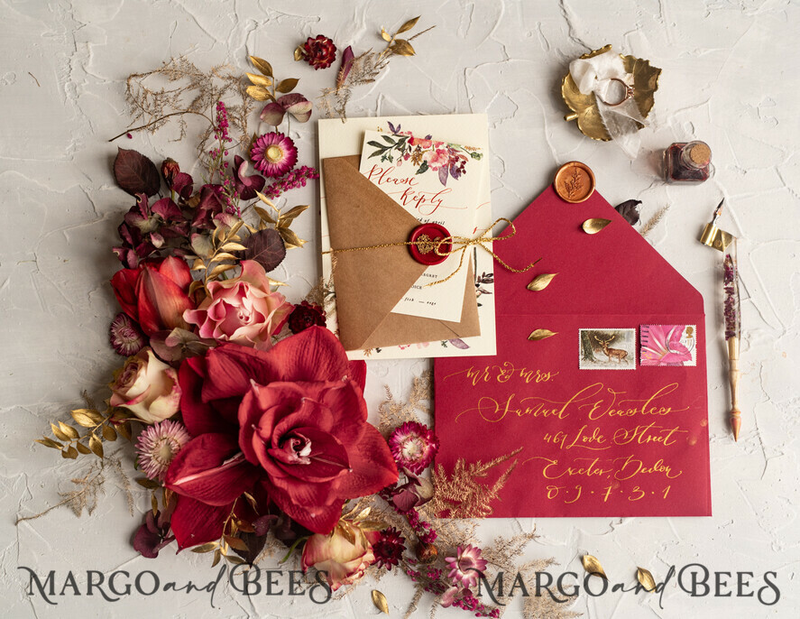 WEDDING INVITATIONS modern calligraphy / fine art Bespoke wedding invitation, unique calligraphy invites