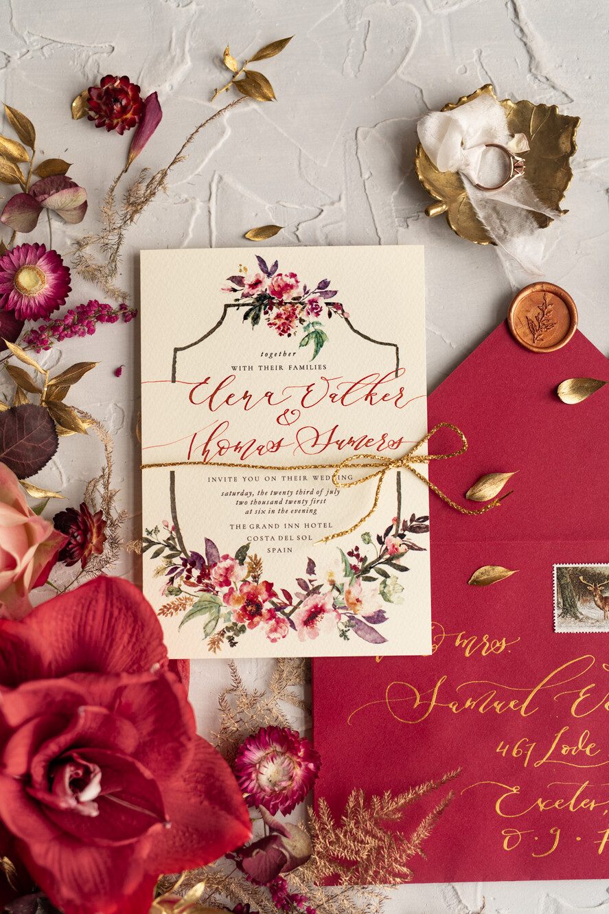 WEDDING INVITATIONS modern calligraphy / fine art Bespoke wedding invitation, unique calligraphy invites