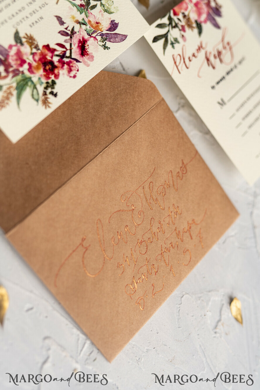 WEDDING INVITATIONS modern calligraphy / fine art Bespoke wedding invitation, unique calligraphy invites