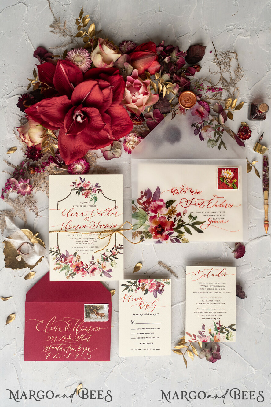 WEDDING INVITATIONS modern calligraphy / fine art Bespoke wedding invitation, unique calligraphy invites