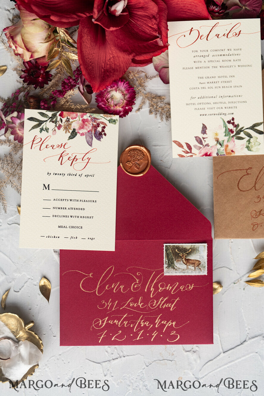 WEDDING INVITATIONS modern calligraphy / fine art Bespoke wedding invitation, unique calligraphy invites