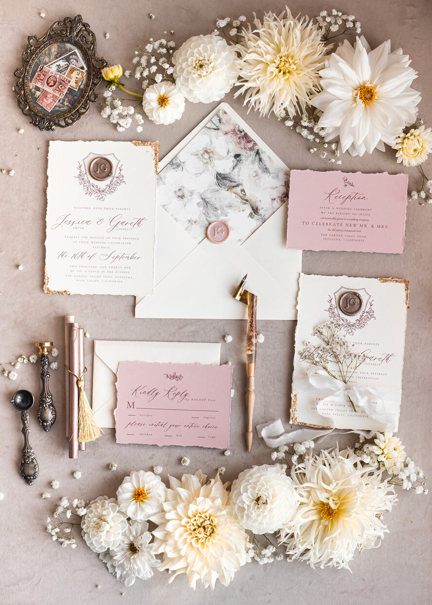 WEDDING INVITATIONS modern calligraphy / fine art Fine Art Blush Wedding Invitation, Real Baby Breth Floral Wedding Invitation, French Provence Invitation suite, Gypsophila wedding invitation suite, Deckled Edge Invites, Torn Edge Wedding Invitations golden, Fine Art Wedding Invitation Suite
