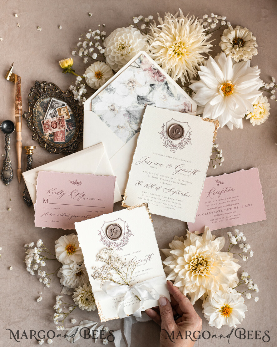 WEDDING INVITATIONS modern calligraphy / fine art Fine Art Blush Wedding Invitation, Real Baby Breth Floral Wedding Invitation, French Provence Invitation suite, Gypsophila wedding invitation suite, Deckled Edge Invites, Torn Edge Wedding Invitations golden, Fine Art Wedding Invitation Suite