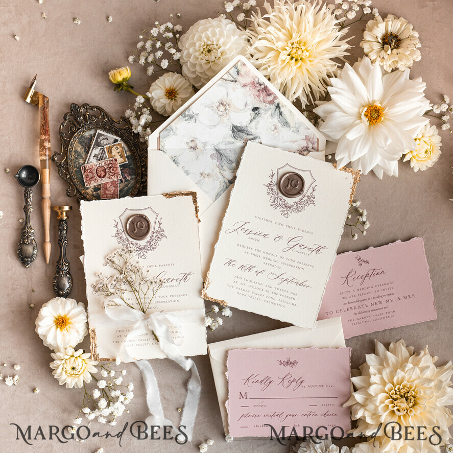 WEDDING INVITATIONS modern calligraphy / fine art Fine Art Blush Wedding Invitation, Real Baby Breth Floral Wedding Invitation, French Provence Invitation suite, Gypsophila wedding invitation suite, Deckled Edge Invites, Torn Edge Wedding Invitations golden, Fine Art Wedding Invitation Suite