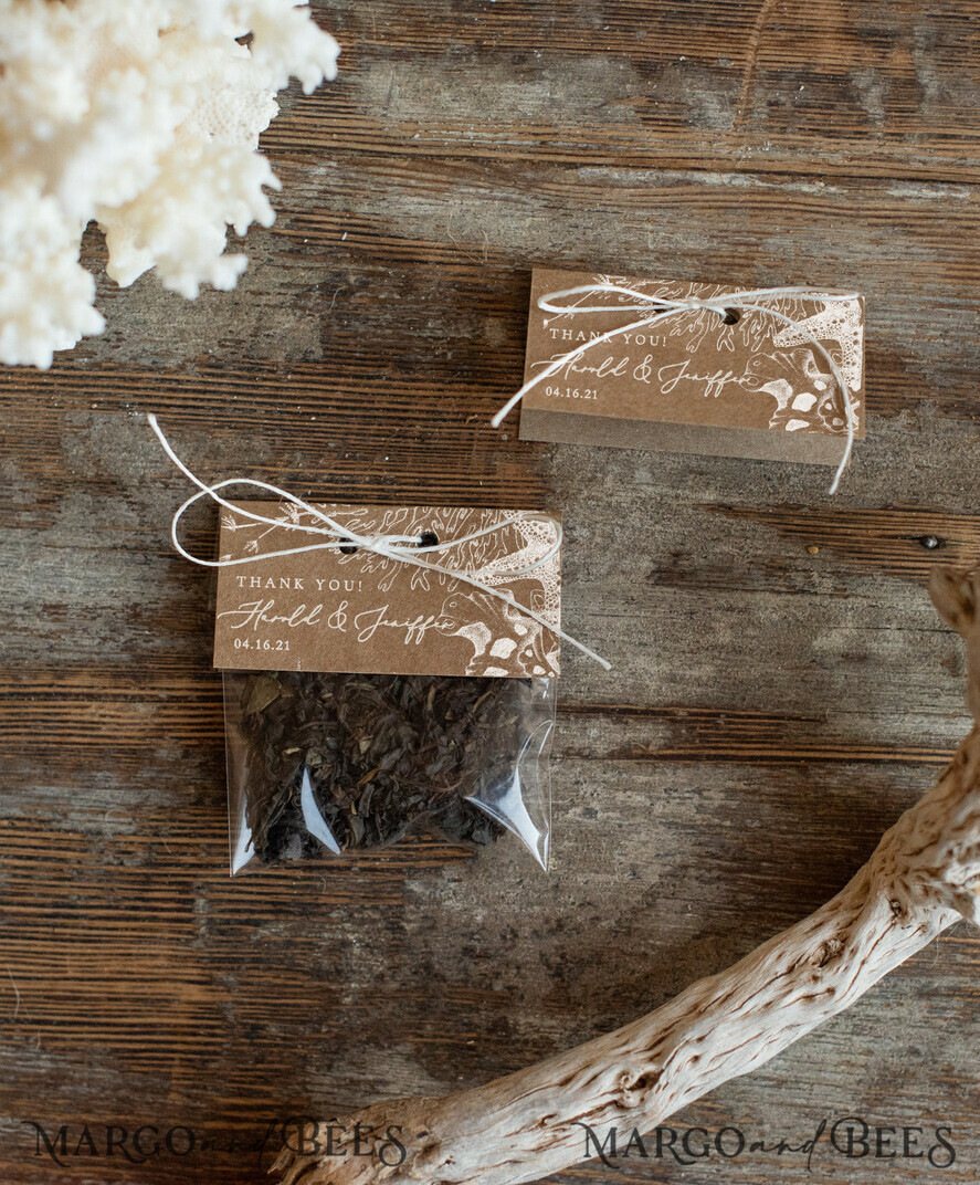 WEDDING FAVORS Wedding Favor Tea Bags Wedding Thank You favors, personalized tea / coffee bags