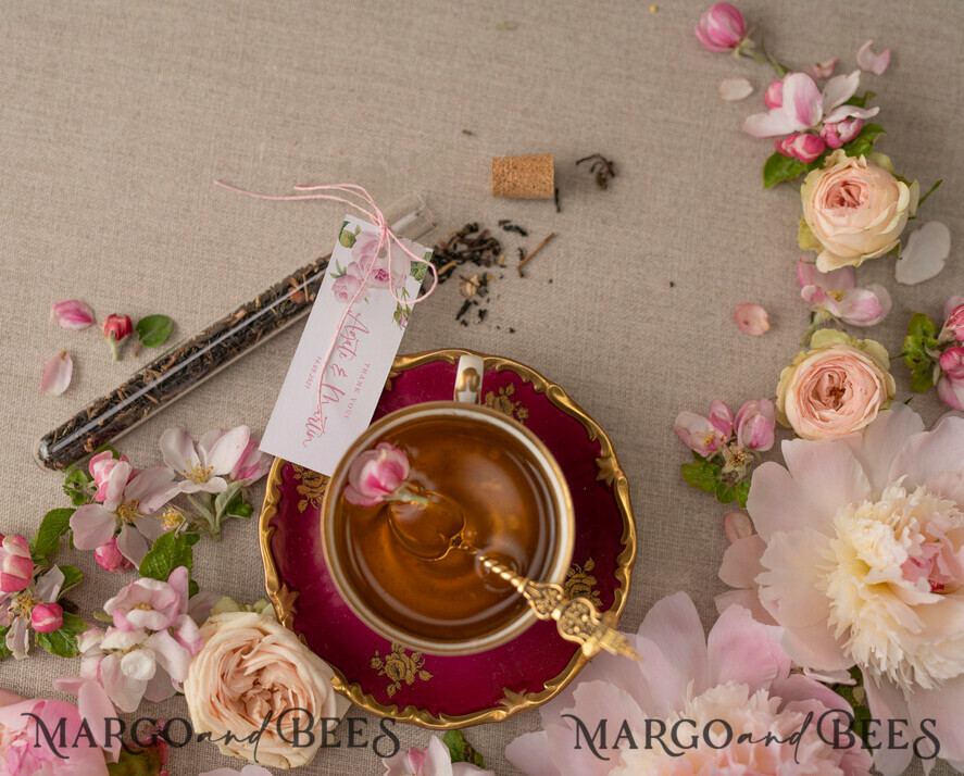 romantic wedding favors, tea coffee bags