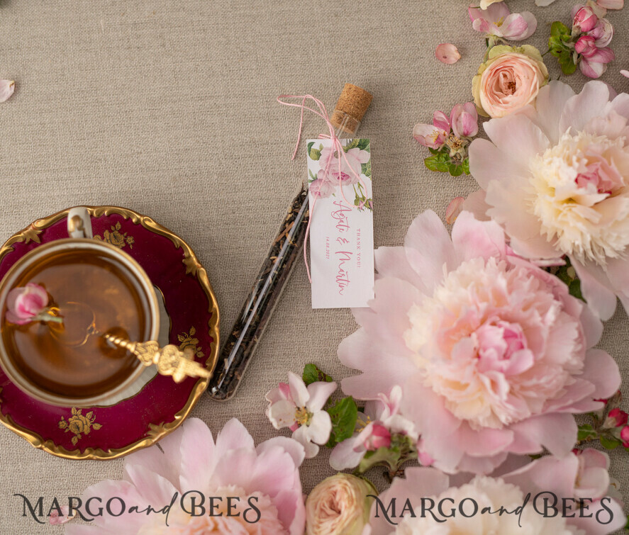 romantic wedding favors, tea coffee bags