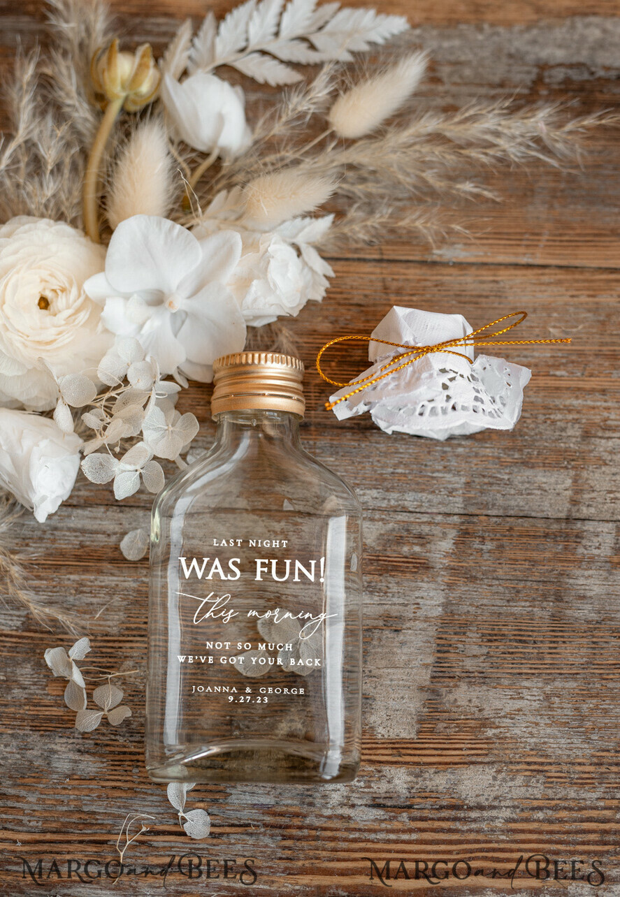 WEDDING FAVORS wedding hangover kits Wedding Favor, Hangover Bottle, Glass Bottle with your Text, Wedding Present
