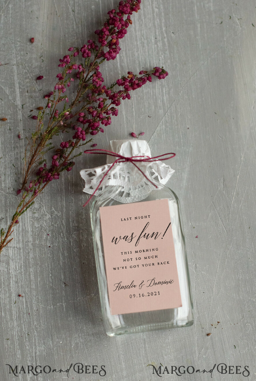 WEDDING FAVORS wedding hangover kits cute wedding favor cards, hangover kit and regret nothing gifts for guests,